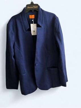 NWT Marycrafts Navy Blue Architectural Blazer - size 12